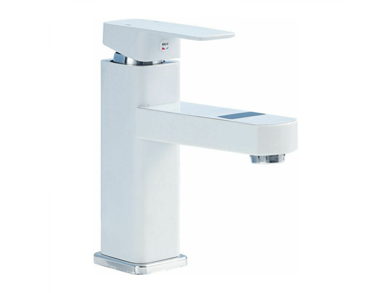 Robinet de lavabo à poignée unique, robinet de salle de bains en laiton pur, aérateur, robinet de lavabo de salle de bains blanc - Conforama E