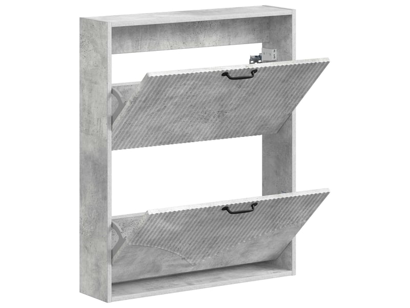  Meuble à chaussures mural, armoire à chaussures hoorn 71x17x86 cm gris béton  - Conforama C