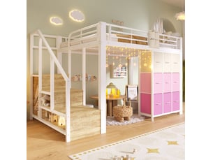 Lit mezzanine 140x200 cm <strong>MODENUIT </strong>  <strong></strong> coloris blanc