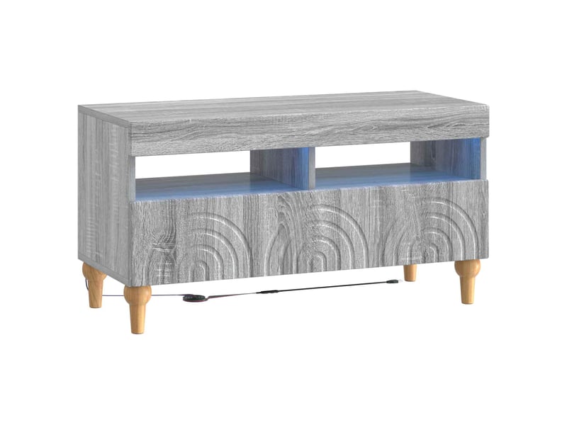  Ensemble de 3 meubles tv led sonoma gris bois d'ingénierie shl74740  - Conforama E