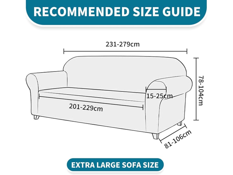  Housse de canapé en velours 4 places(231-279cm), sofa cover extensible  - Conforama B