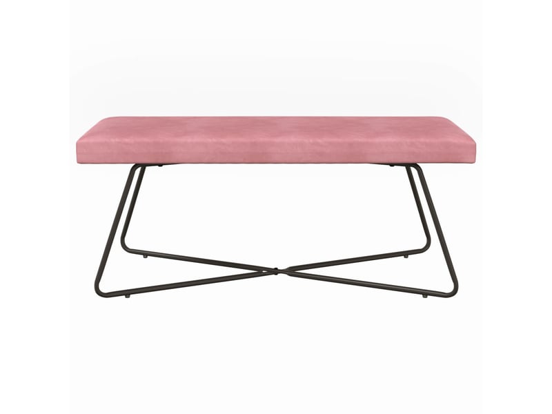  Banc chambre, banc de lit rose 110x40x45 cm velours  - Conforama E