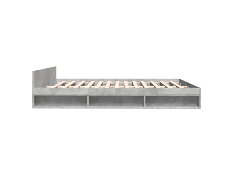 Lit double- lit adulte - cadre de lit avec tiroirs sans matelas gris béton 200x200 cm - Conforama D