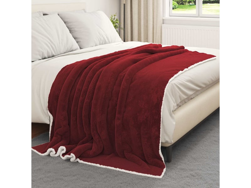 Plaid canapé bordeaux 150x200 cm 1.64 kg polaire - Conforama C