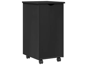 Caisson roulant de bureau noir 34 x 39 x 65,5 cm bois de pin massif