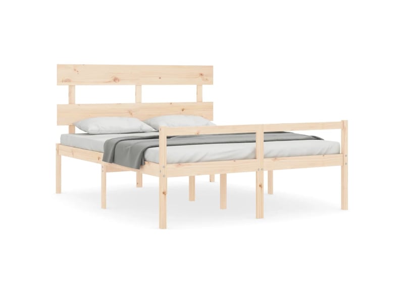  Lit double- lit adulte -  lit pour personne âgée sans matelas 160x200 cm bois massif  - Conforama A