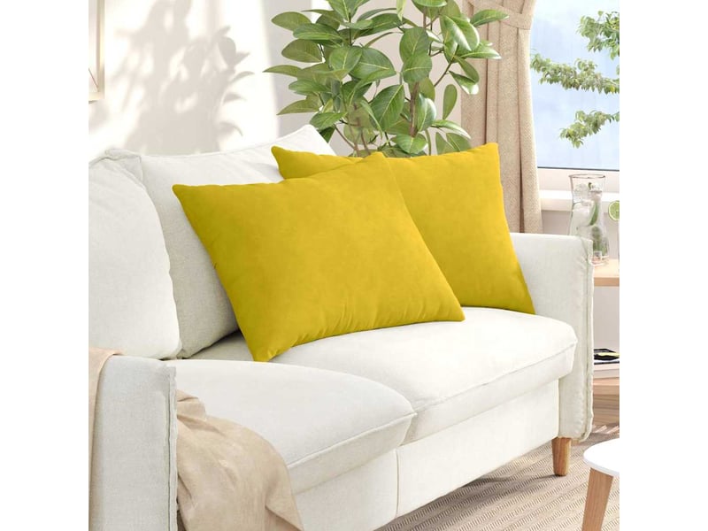 Lot de 2 coussins de canapé, coussins décoratifs jaune 70 x 50 cm cf59108  - Conforama B