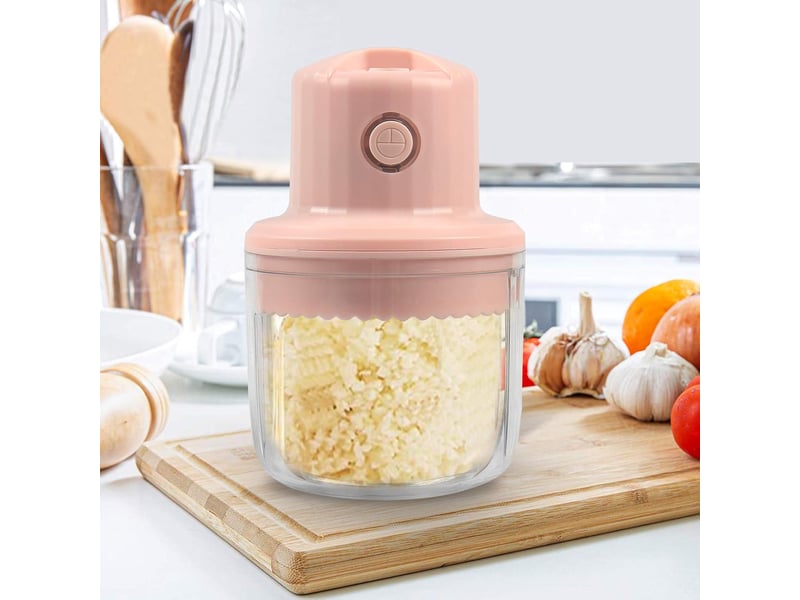 Mini coupe-ail électrique 250 ml, mini hachoir portable avec fonction rechargeable usb (rose) - Conforama B