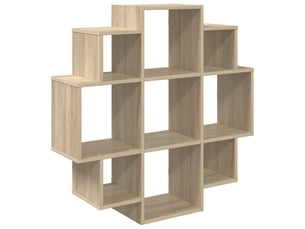 Étagère murale, étagère suspendue chêne sonoma 90 x 25 x 90 cm bois d'ingénierie cf42206