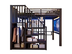 Lit mezzanine 140x200 cm <strong></strong> <strong>Sol Morn</strong> coloris noir