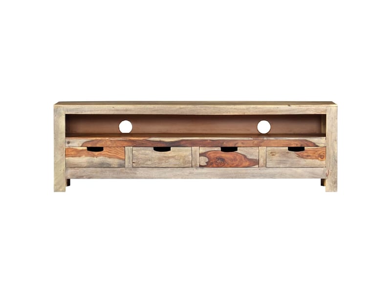  Meuble tv - banc tv - meuble de rangement bois massif 130x30x40 cm  - Conforama A