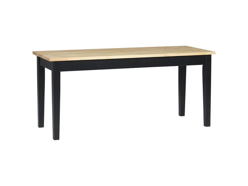  Banc 2 places en bois massif de pin coloris naturel et noir 102 x 36 x 45 cm  - Conforama B