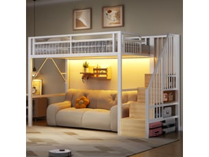 Lit mezzanine 90x200 cm <strong></strong> <strong></strong> coloris blanc