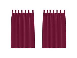 Lot de 2 rideaux occultants, rideaux black-out avec anneaux bordeaux 175 x 140 cm cf44610