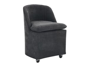 Chaise de salle à manger lot de 2 pivotante à roulettes  - housse amovible, chenille gris, 53 × 53,5 × 78,5 cm