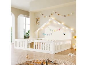 Lit cabane 140x200 cm coloris blanc