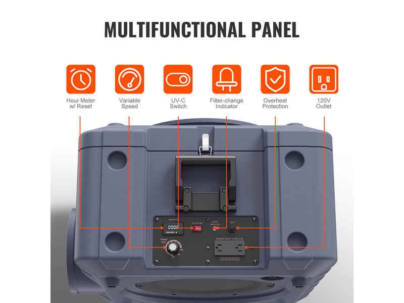 Epurateur deair avec machine a air negatif empilable 3 etapes 800 cfm  - Conforama D