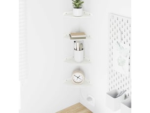 Lot de 4 étagères flottantes d'angle, étagères murales blanc 15 x 15 x 2 cm cf41663