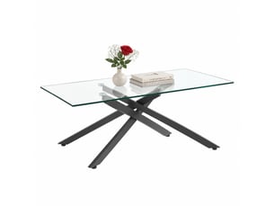 Table basse rectangulaire coloris noir <strong>CHICFURN</strong> <strong></strong> - 60 cmx100 cm