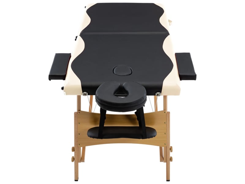  Table de massage pliable 2 zones bois noir et beige 02_0001814  - Conforama D