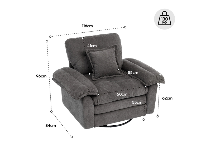  Fauteuil pivotant 1 place en tissu chenille vert W3750S00001 - Conforama C