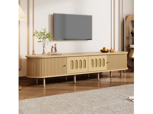 Meuble tv coloris naturel 180 cm <strong>COVREO </strong> <strong></strong>
