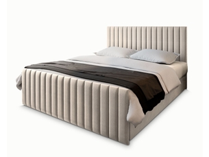 Lit avec rangement 140x200 cm MASSENO   coloris beige