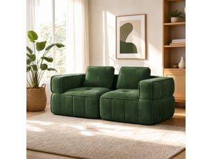 Canapé droit compressé fixe <strong>MEUBLES COSY</strong> <strong></strong> 2 places Tissu
