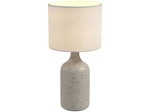 Lampe de table avec pied en céramique et abat-jour en lin, lampe de chevet rétro avec douille e27, blanc et sable