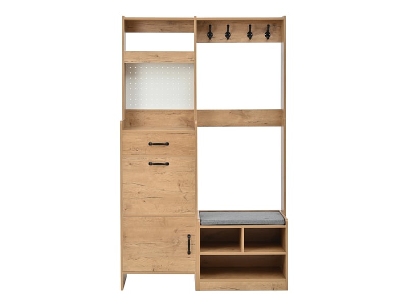  Portemanteau avec banc et rangement 108.5 x 180 cm en panneau de particules  - Conforama W