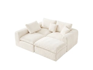 Canapé d’angle modulable 3 places 280x180x65 cm beige