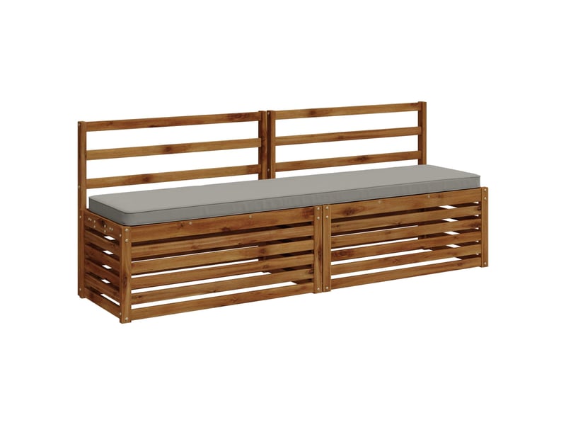 Lot de 2 coussins de banc, coussins d'assise vught 100 % polyester gris cf57974 - Conforama C