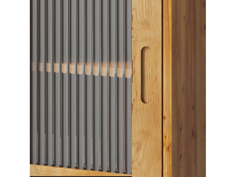  Armoire murale à portes coulissantes 90x20x60 cm, armoire de stockage, 3 niveaux, meuble de cuisine, couleur naturel  - Conforama E