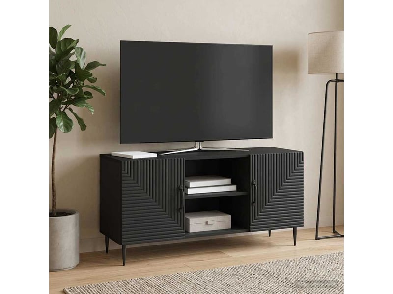  Meuble tv - banc tv - meuble de rangement noir 102 x 34,5 x 50 cm bois d'ingénierie  - Conforama D