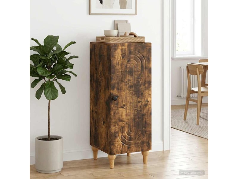  Buffet - bahut - meuble de rangement chêne fumé 33 x 34,5 x 90 cm bois d'ingénierie  - Conforama D