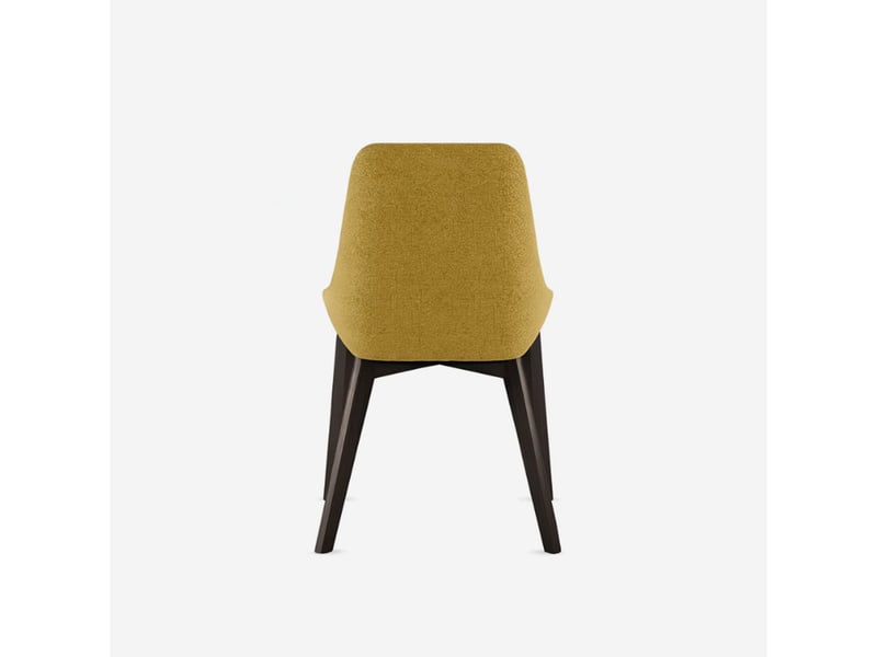  Lot de 4 chaises de salle à manger rembourrées en tissu erythea - jaune  - Conforama D