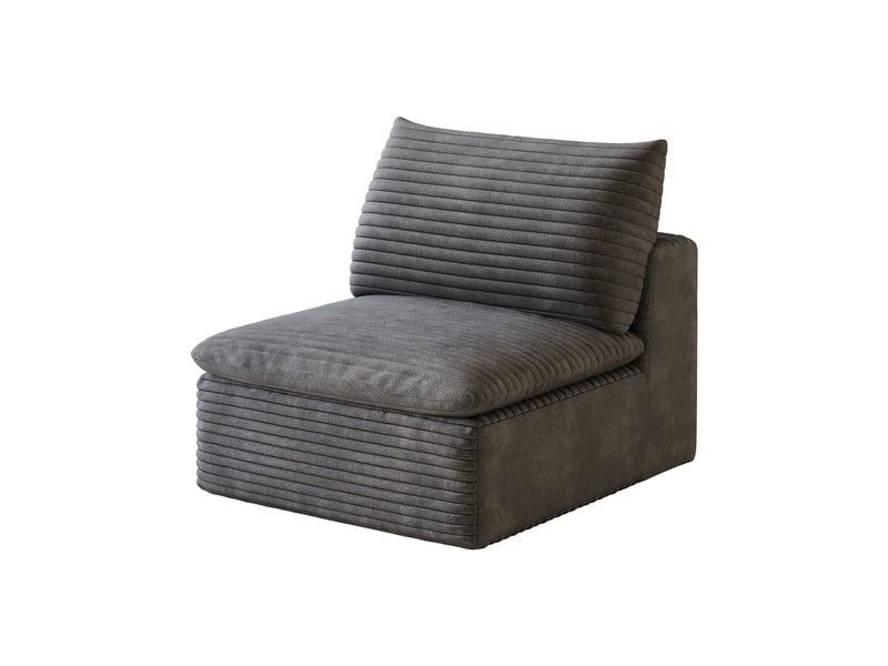 Canapé modulable en mousse sans cadre en bois tissu doux confortable - Conforama A