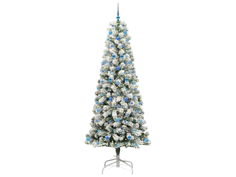  Sapin de noël, arbre de noël artificiel à branches articulées vert et blanc cf61129  - Conforama C