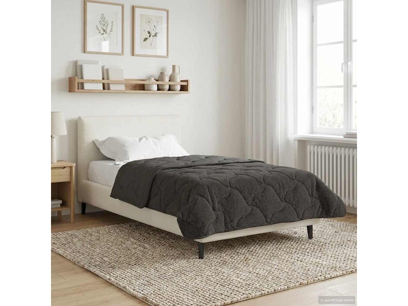  Duvet - couette complet toute l'année matelassé anthracite 155 x 220 cm  - Conforama B
