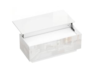 Table basse rectangulaire coloris blanc LPOSPI  - 48 cmx102 cm