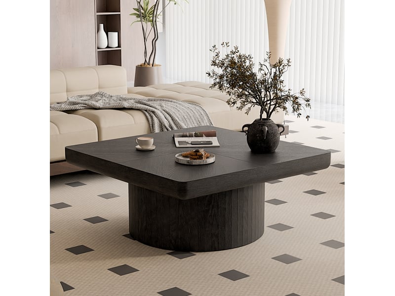  Table basse carrée 78x78x38 cm coloris noir  - Conforama B