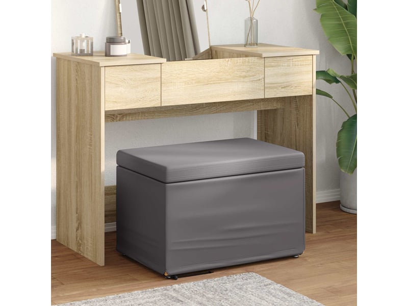  Tabouret bas, ottoman gris 61x41x40 cm  - Conforama B