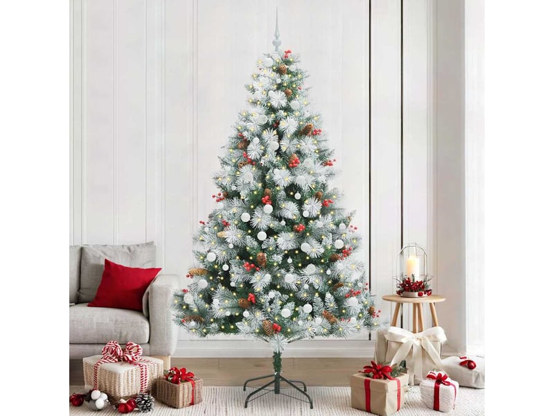 Sapin de noël, arbre de noël artificiel avec bandes led vert et blanc 240 cm cf61262 - Conforama B