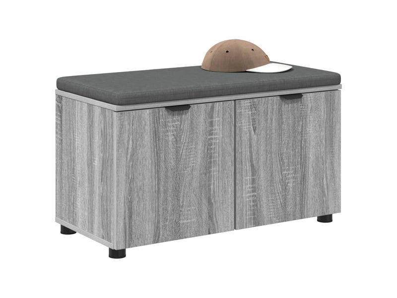  Banc d'entrée, banc interieur avec coussin gris sonoma 80x38x46 cm shl72883  - Conforama C