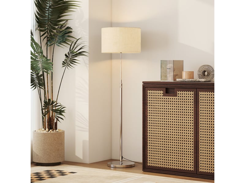  Lampadaire avec télécommande, abat-jour en tissu, hauteur réglable et lumière dimmable pour salon ou chambre  - Conforama B
