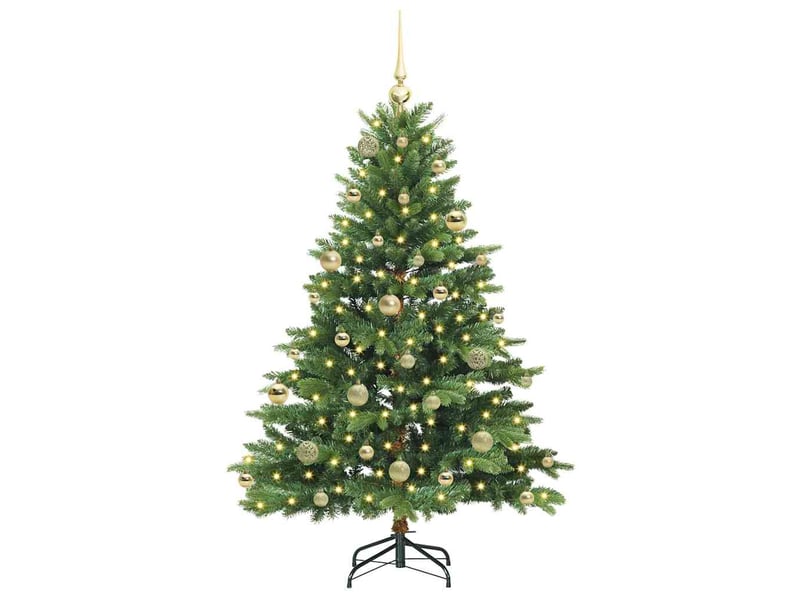 Sapin de noël artificiel, arbre de noël avec 150 led vert 150 cm pe et pvc shl9811 - Conforama C