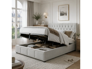 Lit coffre 180x200 cm coloris gris