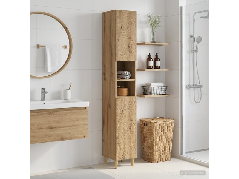  Colonne de salle de bain avec étagère ouverte delft shl483  - Conforama B