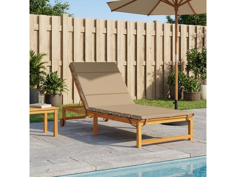 Coussin de transat, coussin pour bain de soleil gemert 100 % polyester taupe 200 x 80 x 3 cm cf56209 - Conforama B