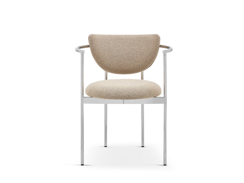  Lot de 2 chaises de salle à manger,78x60x56 cm,avec accoudoirs,tissu,kaki clair  - Conforama D